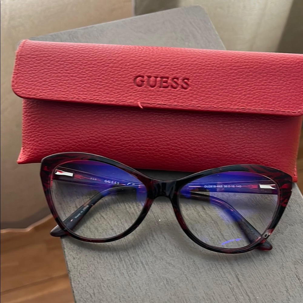 Guess Red and Black Cat-Eye Glasses